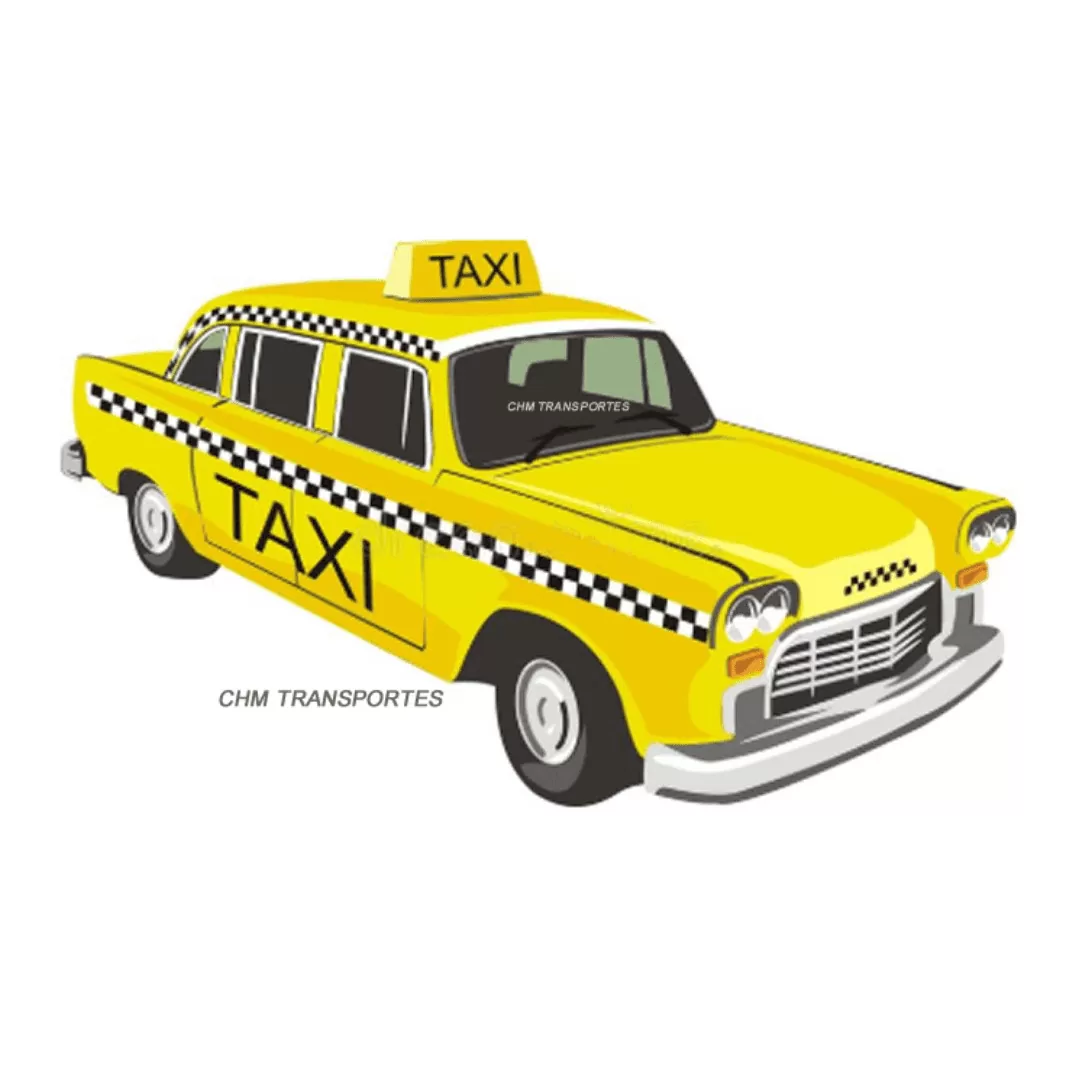 Táxi antigo em referência à história da CHM Transportes