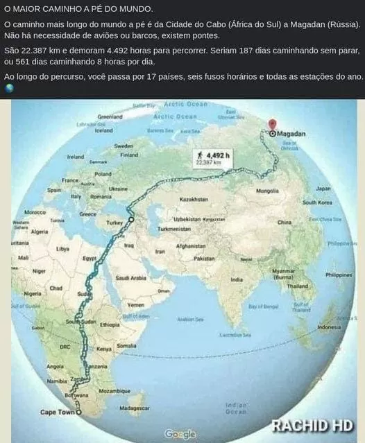 O caminho mais longo do mundo a pé - CHm Transportes.